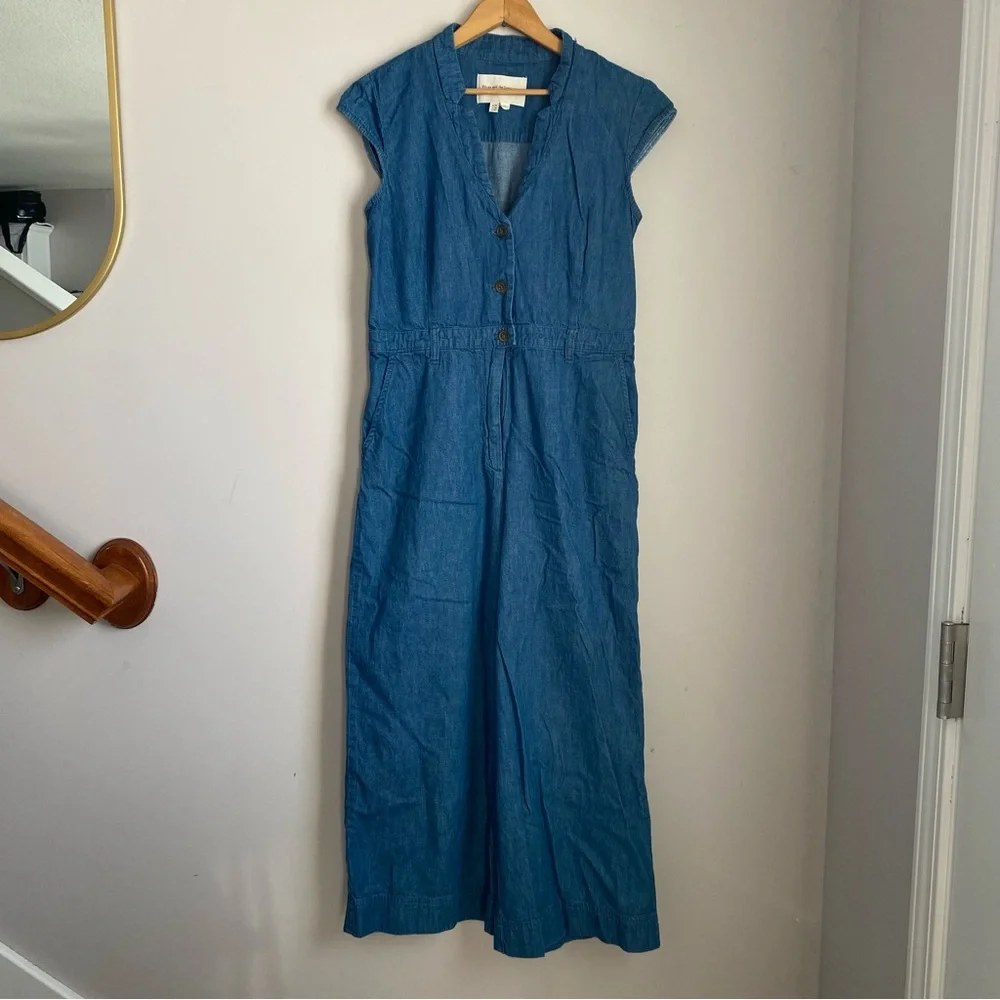Pilcro and the Letterpress Cotton Size 10 denim blue jumpsuit - Picture 1 of 9